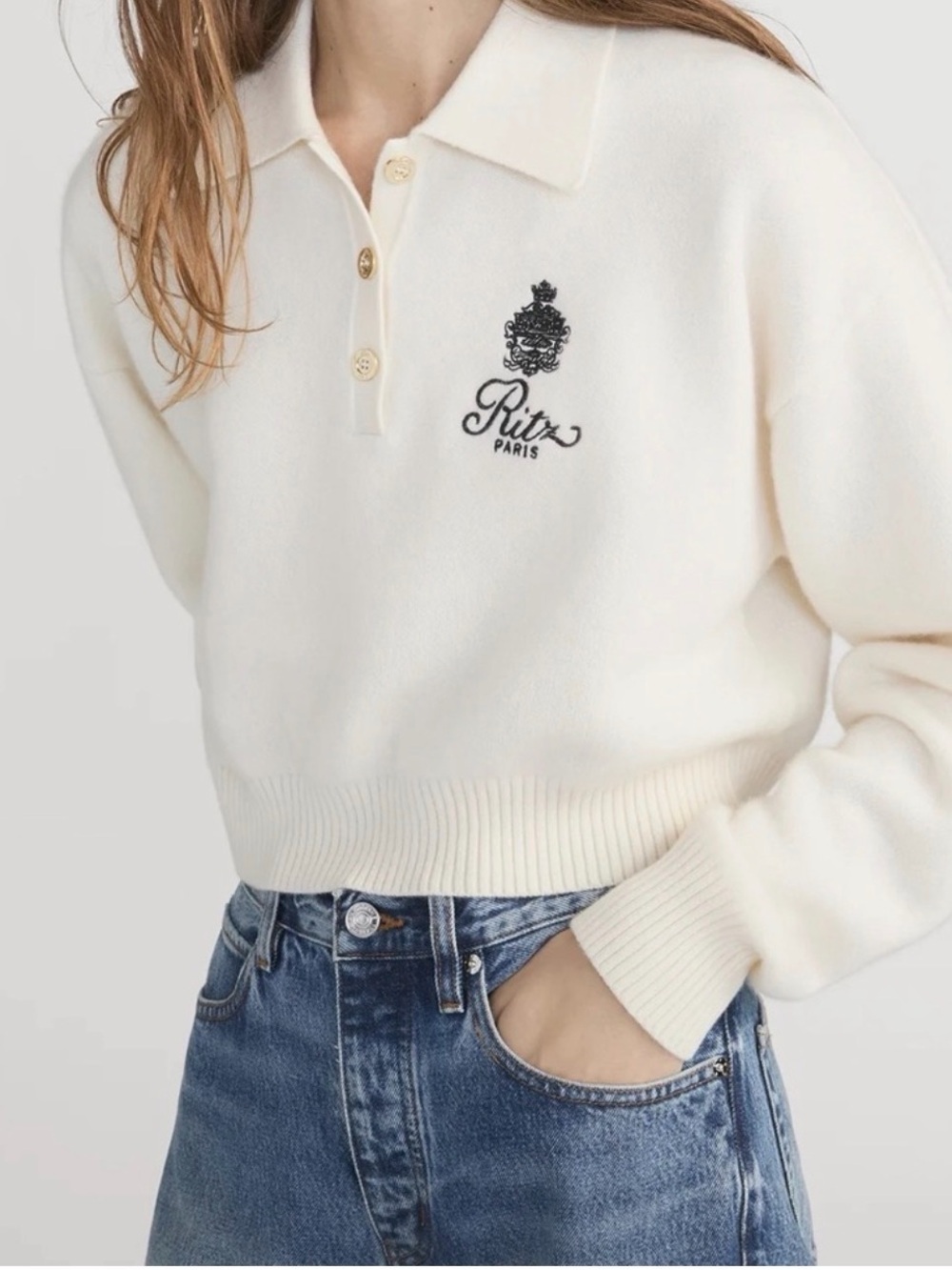Frame women’s crest cashmere sweater